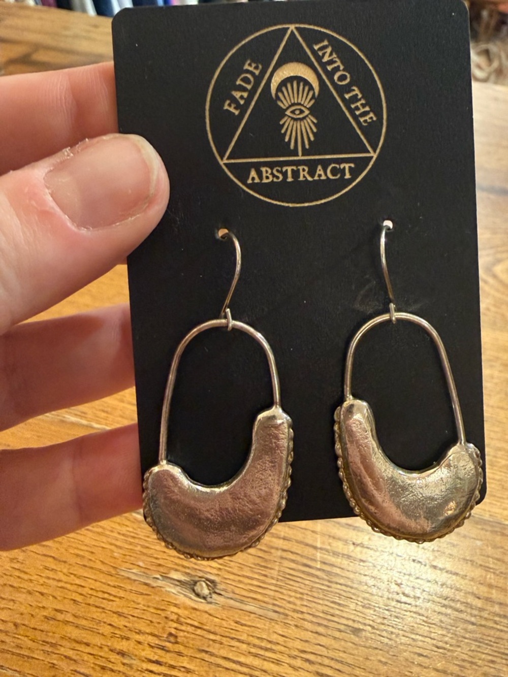 Fade Into The Abstract Silver Hook Drop Earrings - Picture 2 of 4